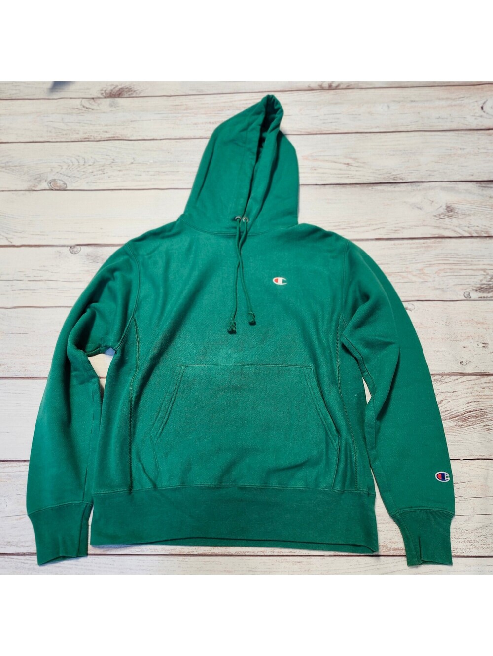 Champion Green Pullover Hoodie Sweatshirt Medium